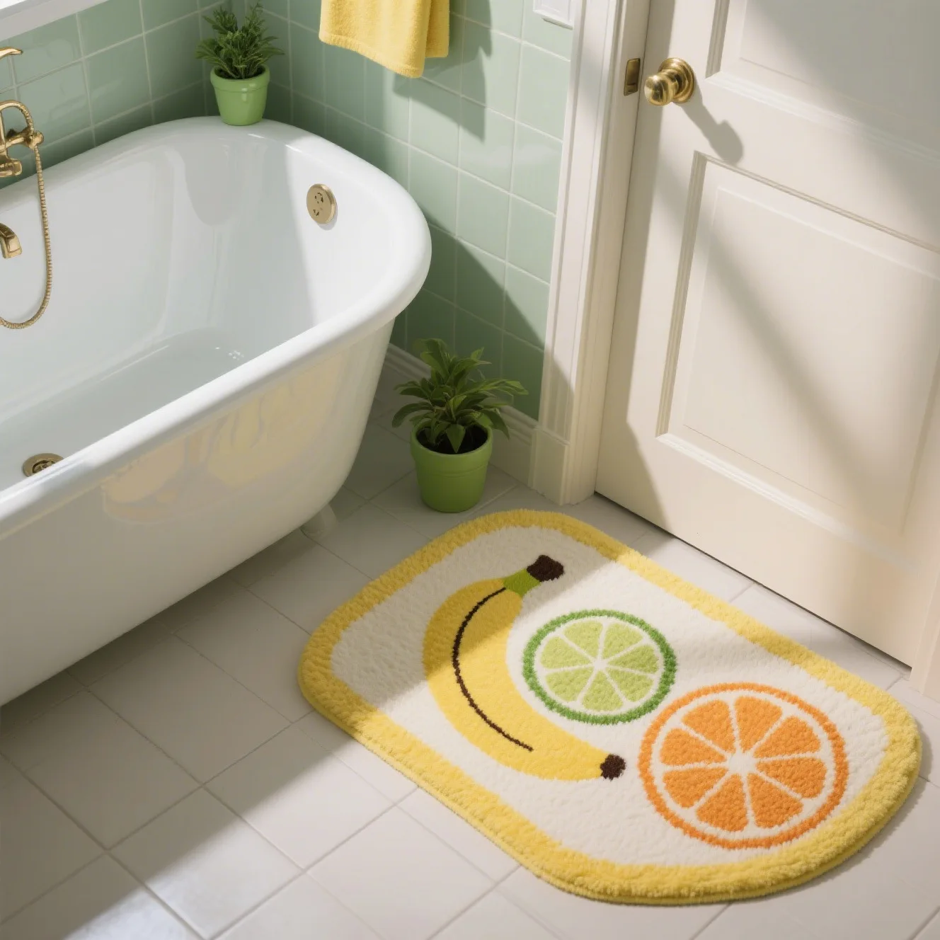 

VIKAMA Bathroom Cute Cartoon Patterned Floor Mat Comfortable Water-Absorbing Toilet,Bedroom Living Room Carpet Home Decoration