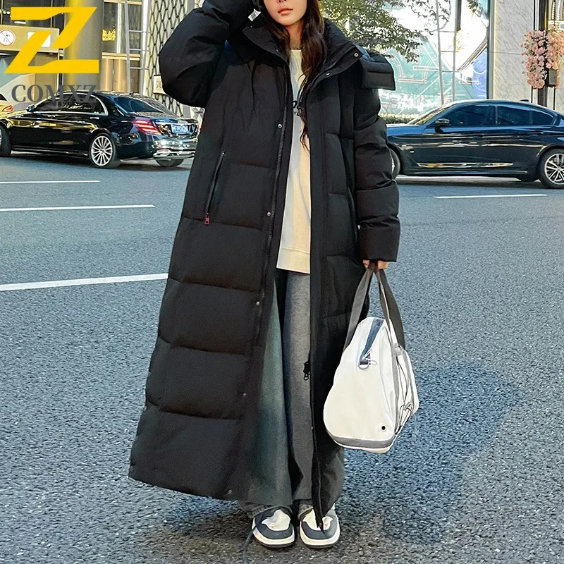 

COMXZ Premium Men Down Jacket 90% Goose Down Outdoors Snow Knee-Over Winter Padded Jacket Unisex Heavy Warmth Light Down Jackets