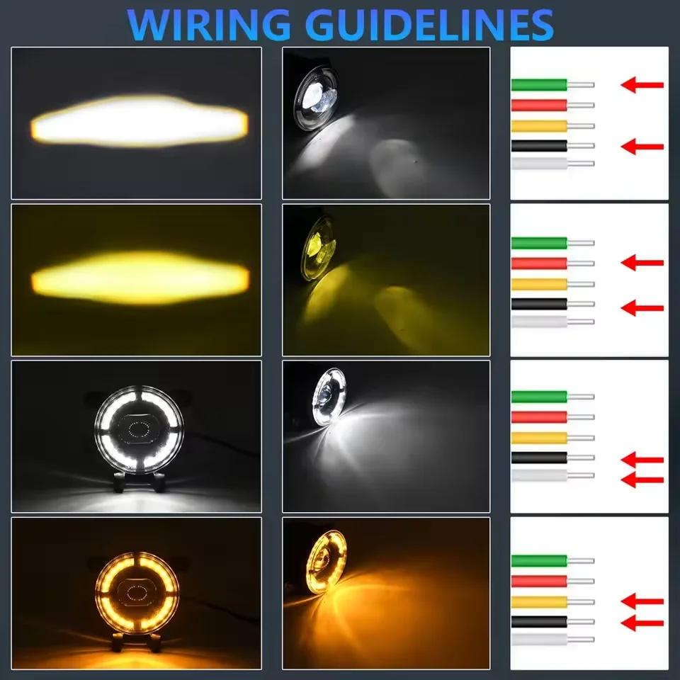 2 قطعة 60 واط 4 بوصة مستديرة LED الجبهة الضباب الخفيف ، مناسبة ل JP رانجلر JK TJ CJ ATV الأبيض DRL العنبر بدوره إشارة على الطرق الوعرة الأضواء