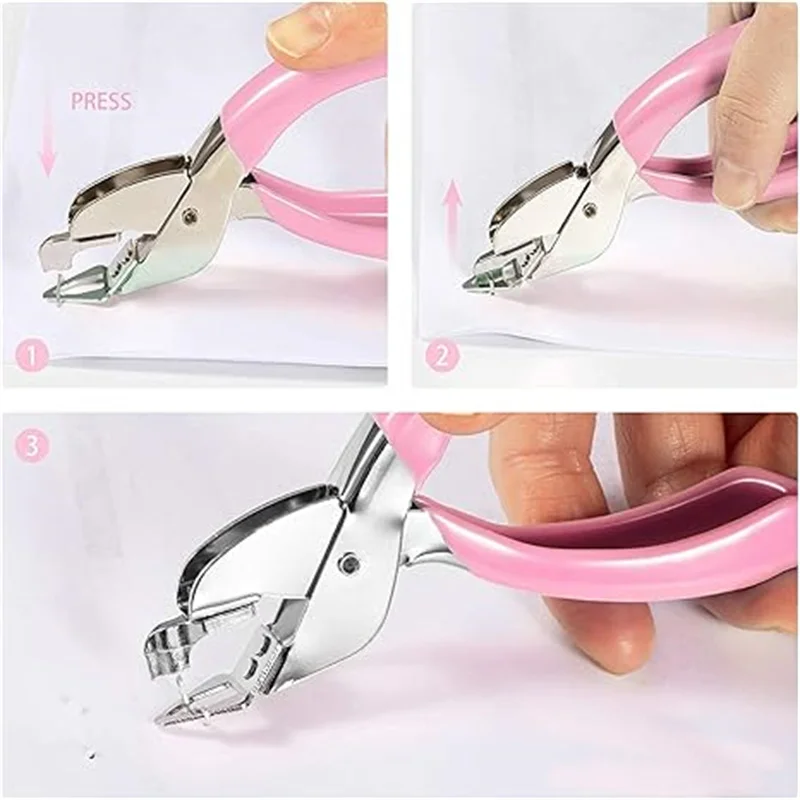 أداة تجليد دباسة معدنية صغيرة احترافية محمولة تدوم طويلاً، شديدة التحمل ومتينة ومريحة ومزيل التيلة المعدنية