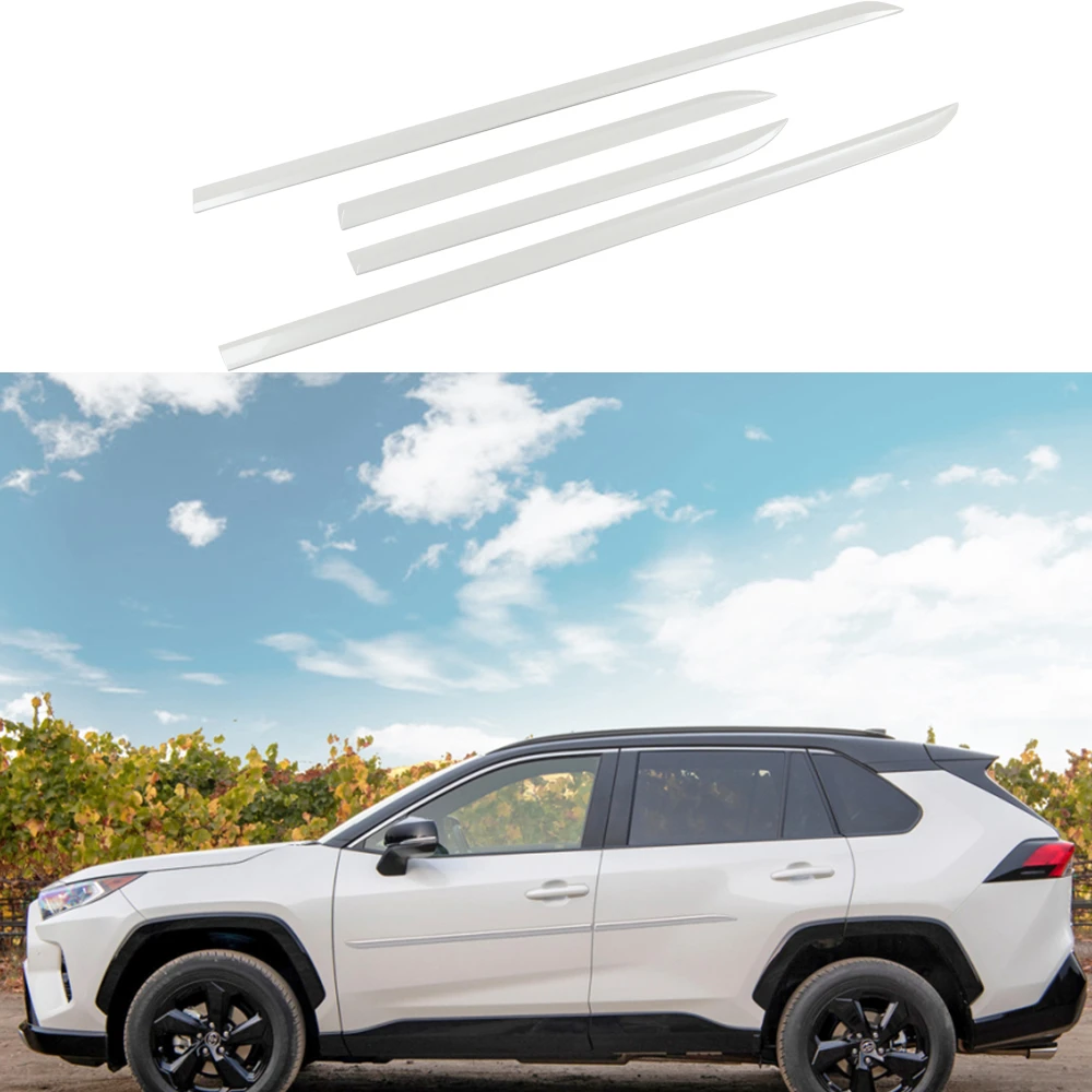 Car Accessories Fit for Toyota RAV4 2019 2020 2021 2022 ABS Side Door Body Anti-scratched Protector Molding Trim 4pcs