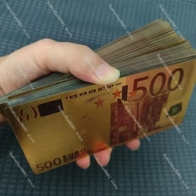 20/50/100pcs 500 EUR Gold Banknotes In 24K Gold Fake Money for Collection Gold Copy Currency Bill Money Collection