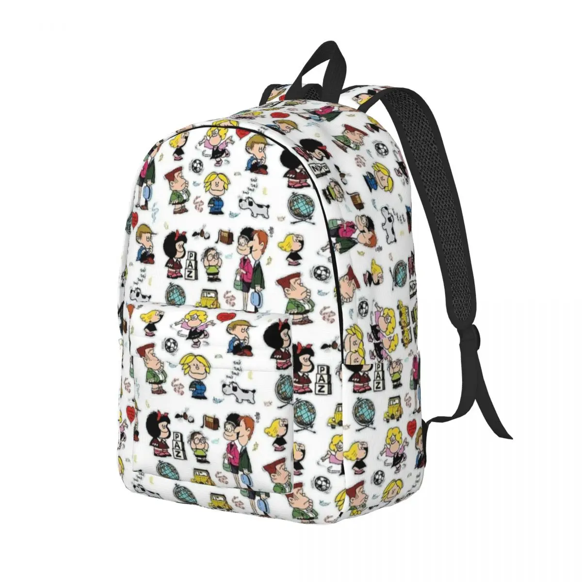 Mafalda e i suoi personaggi per uomo donna studente scuola Bookbag Daypack elementare High College leggero