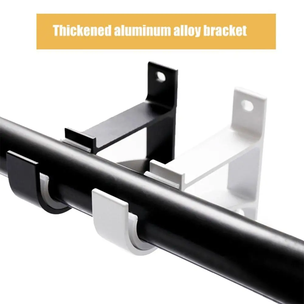 1Pcs Single Double Hang Curtain Rod Bracket Fixing Clip Furniture Hardware Hanger Hook Crossbar Aluminum Alloy Rod Support Clamp