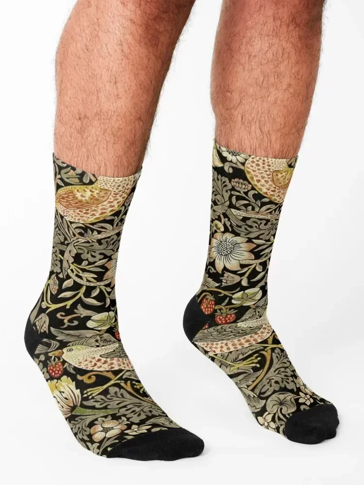 William Morris- strawberry thief design Socks Lots designer brand Rugby Crossfit Boy Child Socks Women's
