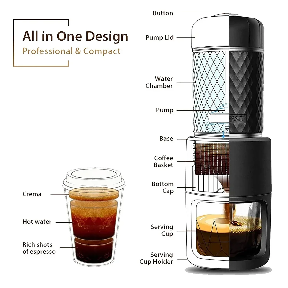 Hot Selling Dropshipping Portable Manual Espresso Coffee Machine