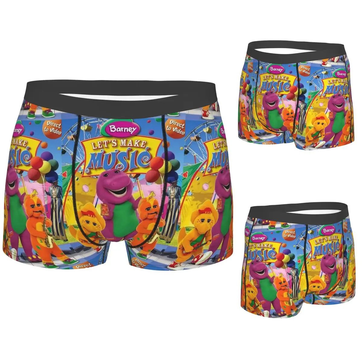 

Boxer Underpants Shorts Barney Friends Dinosaur Cartoon Panties Male Ventilate Underwear for Homme Man Boyfriend Gifts