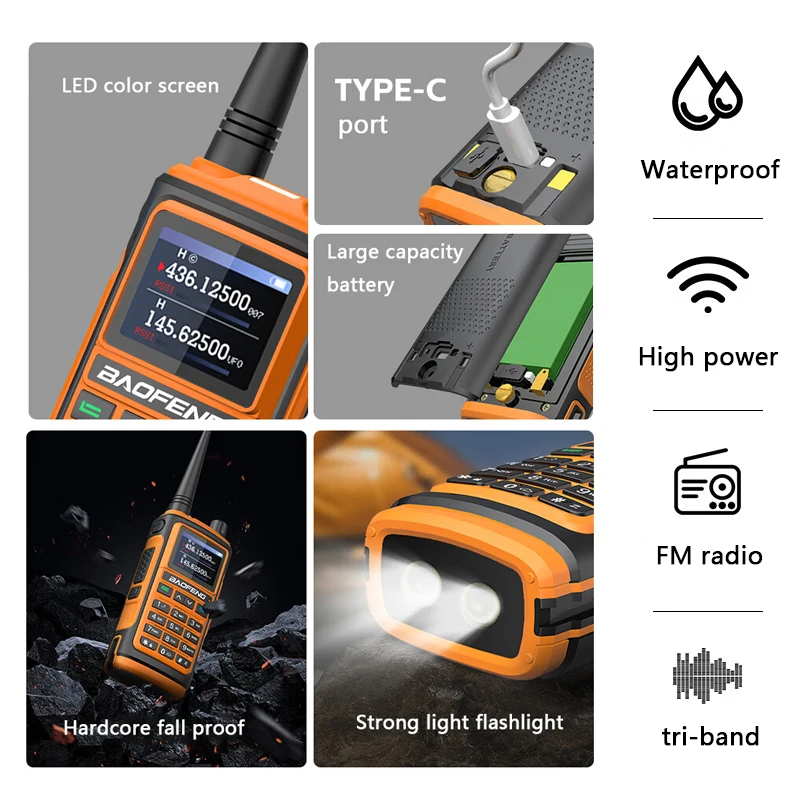 BaoFeng UV-17 Multi-Band Walkie Talkie Airband Frequency Original Powerful Ham Charger Long Range UHF VHF Two Way Portable Radio