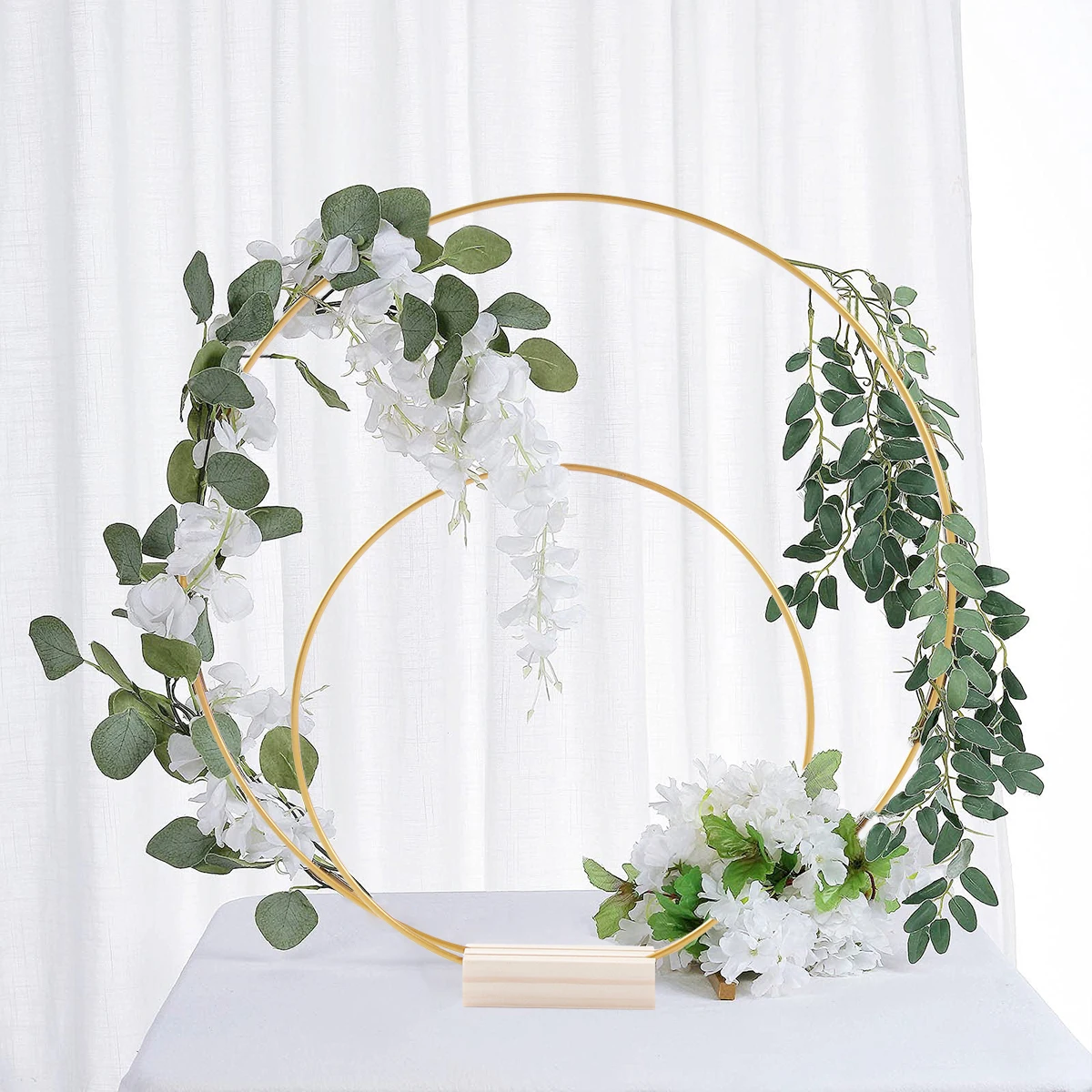 1Pc Metal Floral Hoop Garland Table Decoration for Wedding Centerpieces Holders Metal Wreath Flower Garland Home Decoration