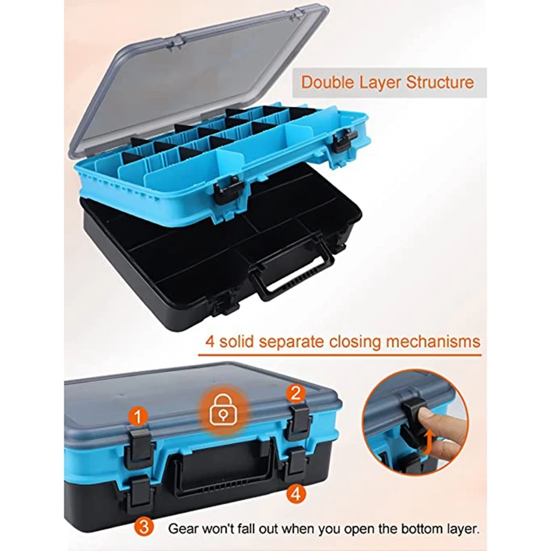 Portable Sub Bait Box Double-Layered Accessory Box Double-Sided Lure Box Storage Box