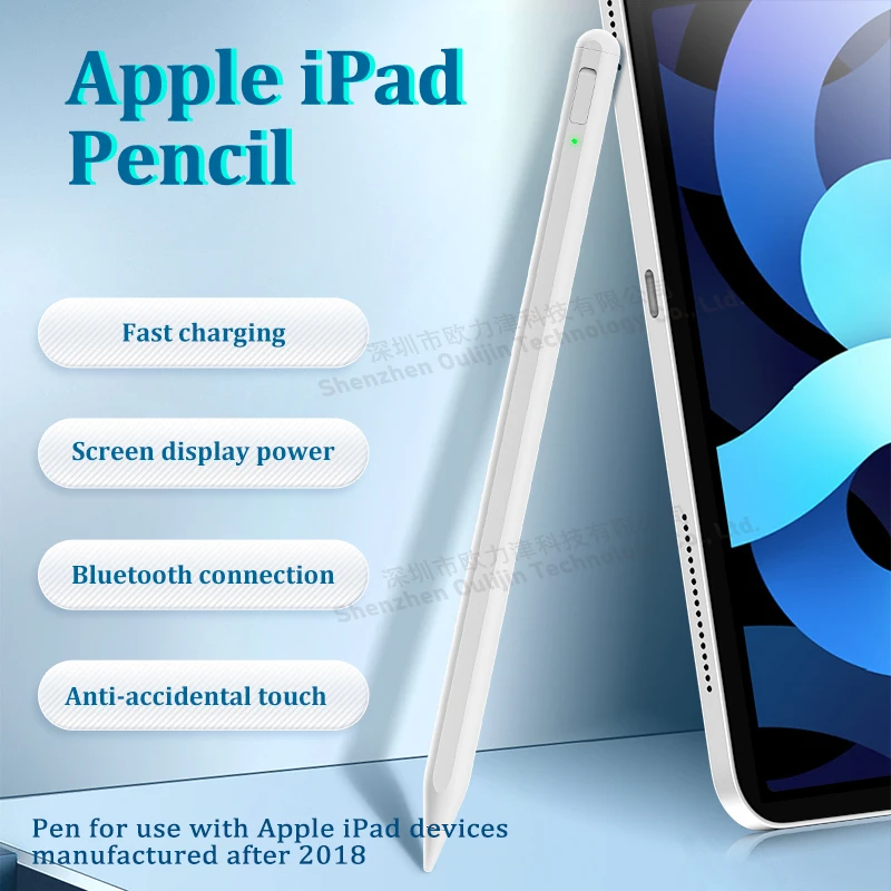 Acessórios para tablet USB Type-C com carregamento magnético e tela de toque Bluetooth caneta stylus para iPad 7/8 Air 3/4/5/6 Pro 11/12.9 Apple Pencil