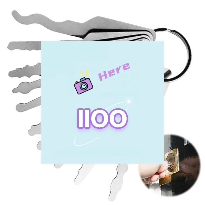 

【IIOO】10 шт. ключей из нержавеющей стали, набор для вскрытия замков T-образной формы, универсальный инструмент для экстренного вскрытия различных типов замков