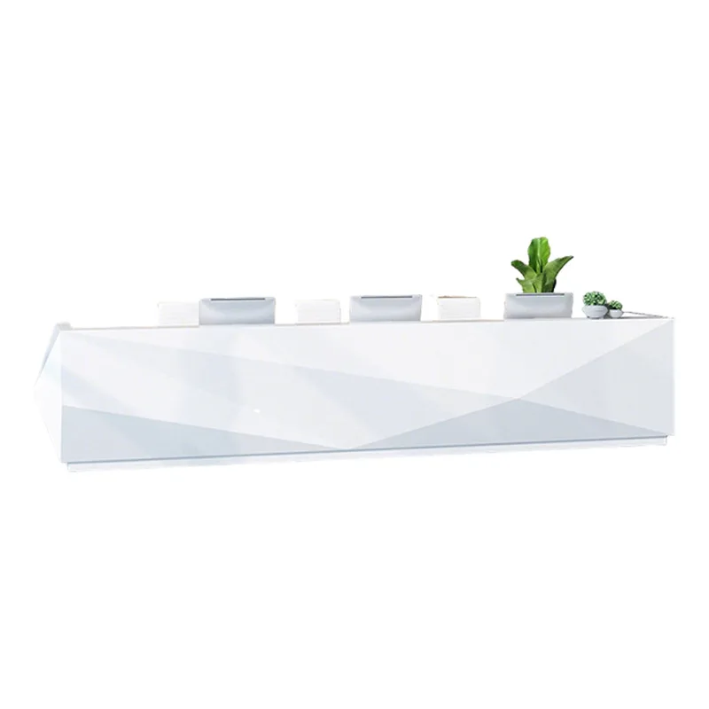

Company paint front desk, stylish and simple special-shaped reception consultation bar, creative welcome cashier table