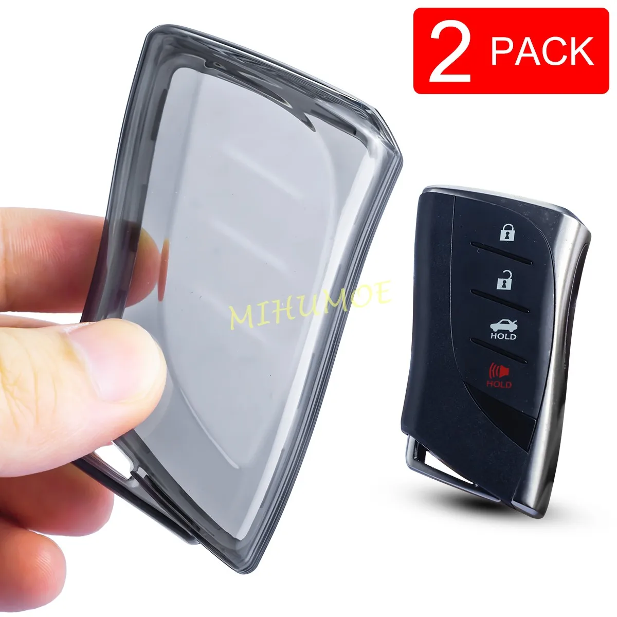 Para lexus rx nx es ls ux tx gx rz lc lx lm transparente chave do carro fob caso capa nx250 nx350 rx350 ls500 gx550 ux200 tx350 2 pçs