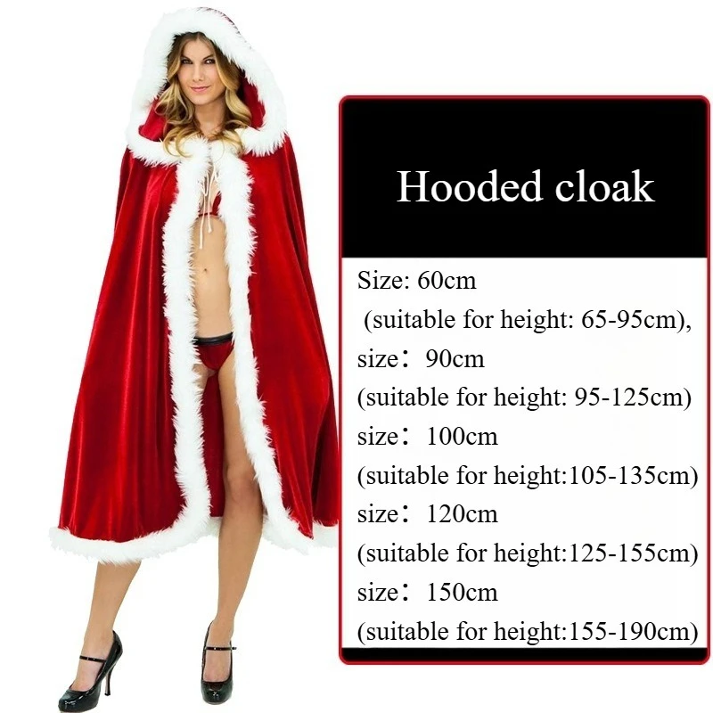 Christmas Cloak for Adults Santa Claus Red Riding Hood Performance Costume Unisex Cape