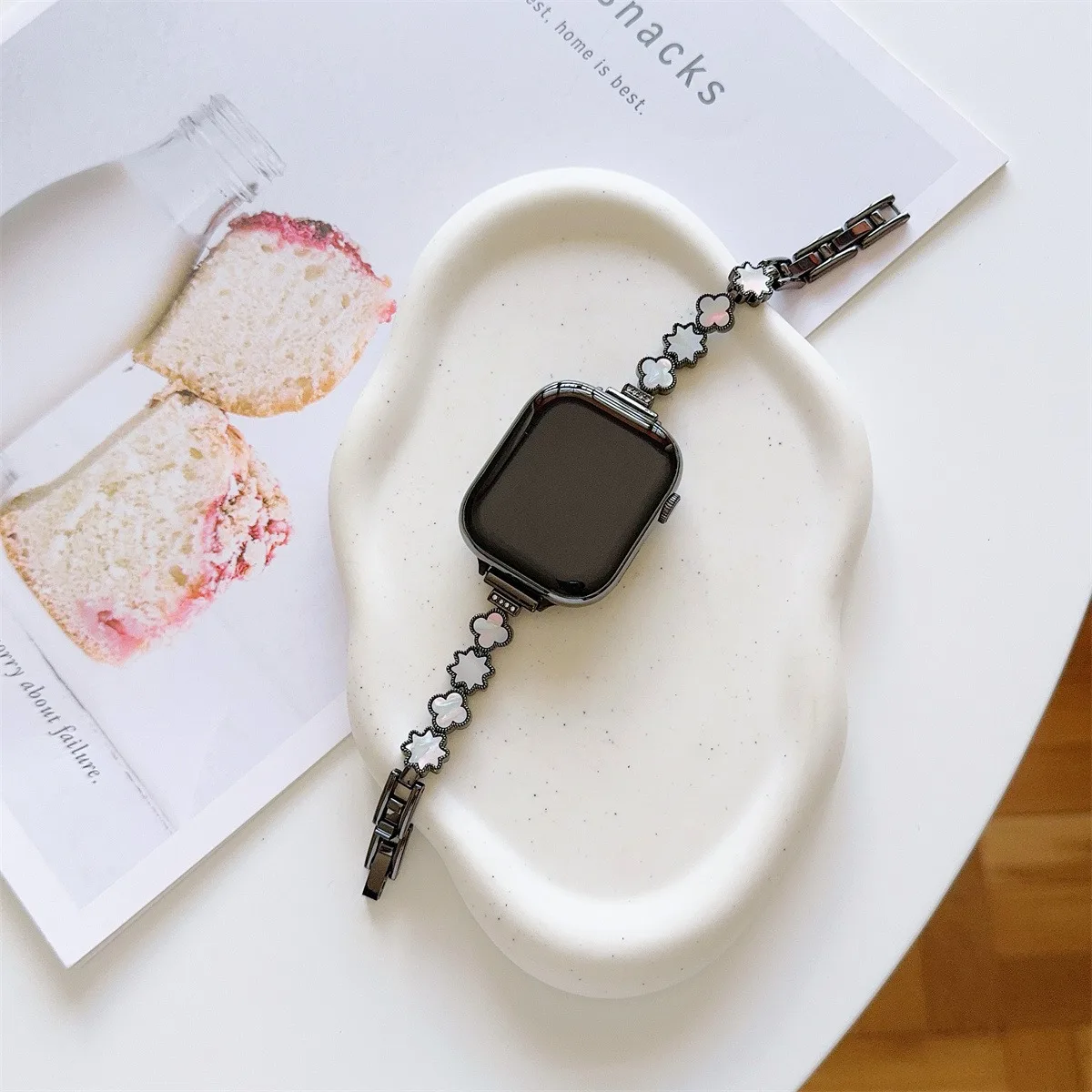Klockarmband för Iwatch 42/44/45/46/49 mm 38/40/41 mm metall mode klockarmband för klockserien Ultra2 Series 10/9/8/7/6/5/4/3/2/1_voghion.com