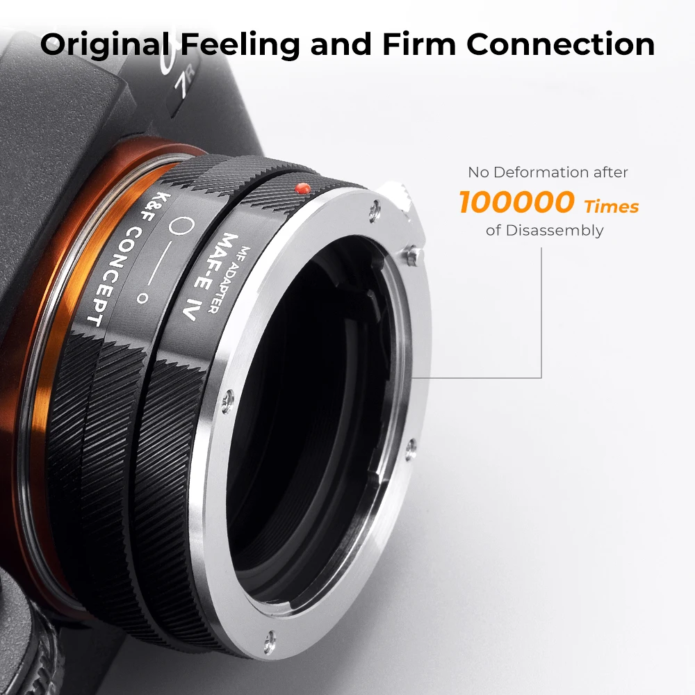 K&F Concept Adapter Ring for Sony Alpha A and Minolta AF Lens Mount to Sony E Camera Body MAF-E IV PRO