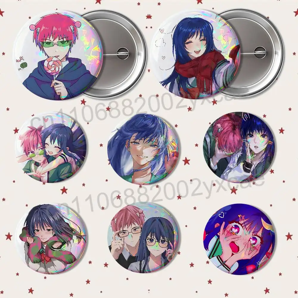 Teruhashi Most mainstream Kusuo Saiki Creative Round Badge Button Pin Bag Decor Fans Collection Friends Gift Brooch