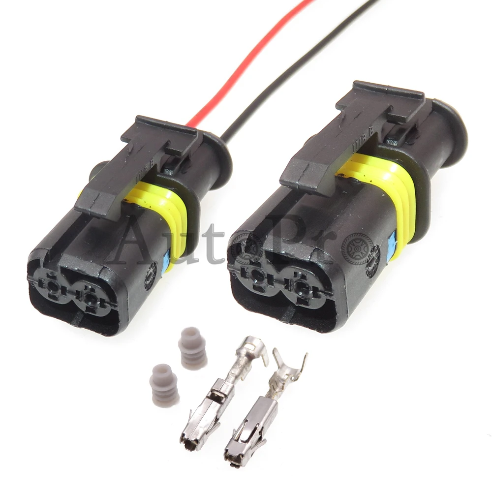 1 Set 2 Hole Auto Starting Relay AC Assembly Sealed Sockets Car Electronic Injection Motor Connector 18286000002