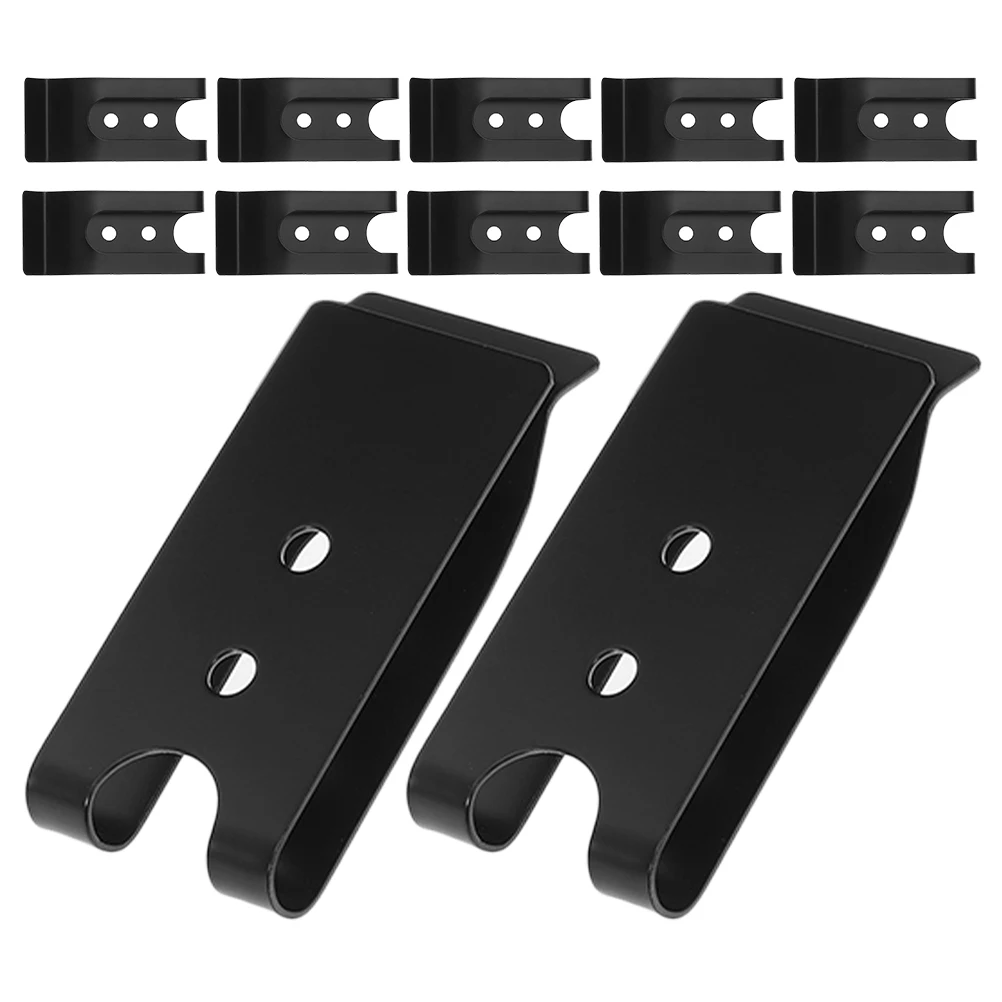 

12 Pcs Back Clips Phone Belt Holder 57x26mm Black Metal Phone Belt Holder Durable Iron Backpack Travel Outdoor