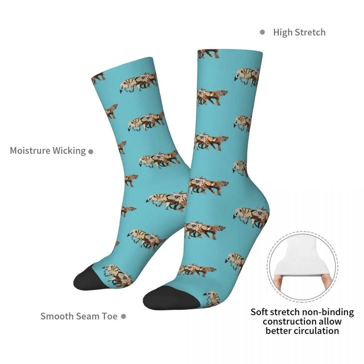 H Is For Hyena Socks Harajuku Sweat Absorbing Stockings All Season Long Socks Accessories for Man's Woman's Gifts