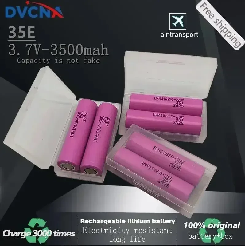 18650-3.7v-25A discharge -35E-3500mah 100% original high-power lithium-ion rechargeable battery for electric tools