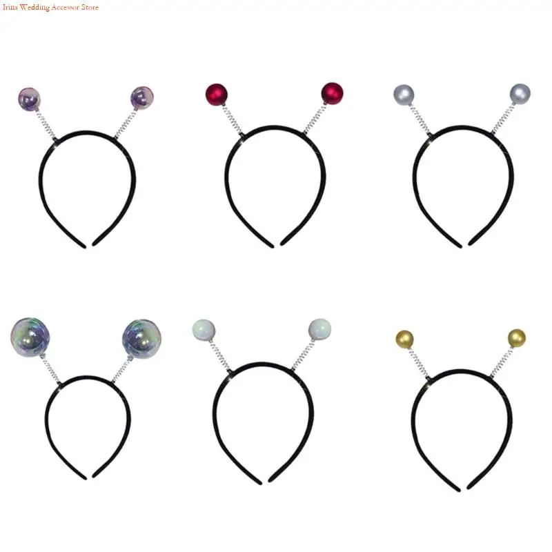 G92D Spring Ball Hairhoop Elastic Hairhoop with Shining Color AntiSlip Design For Women Girls Festival and New Year Event