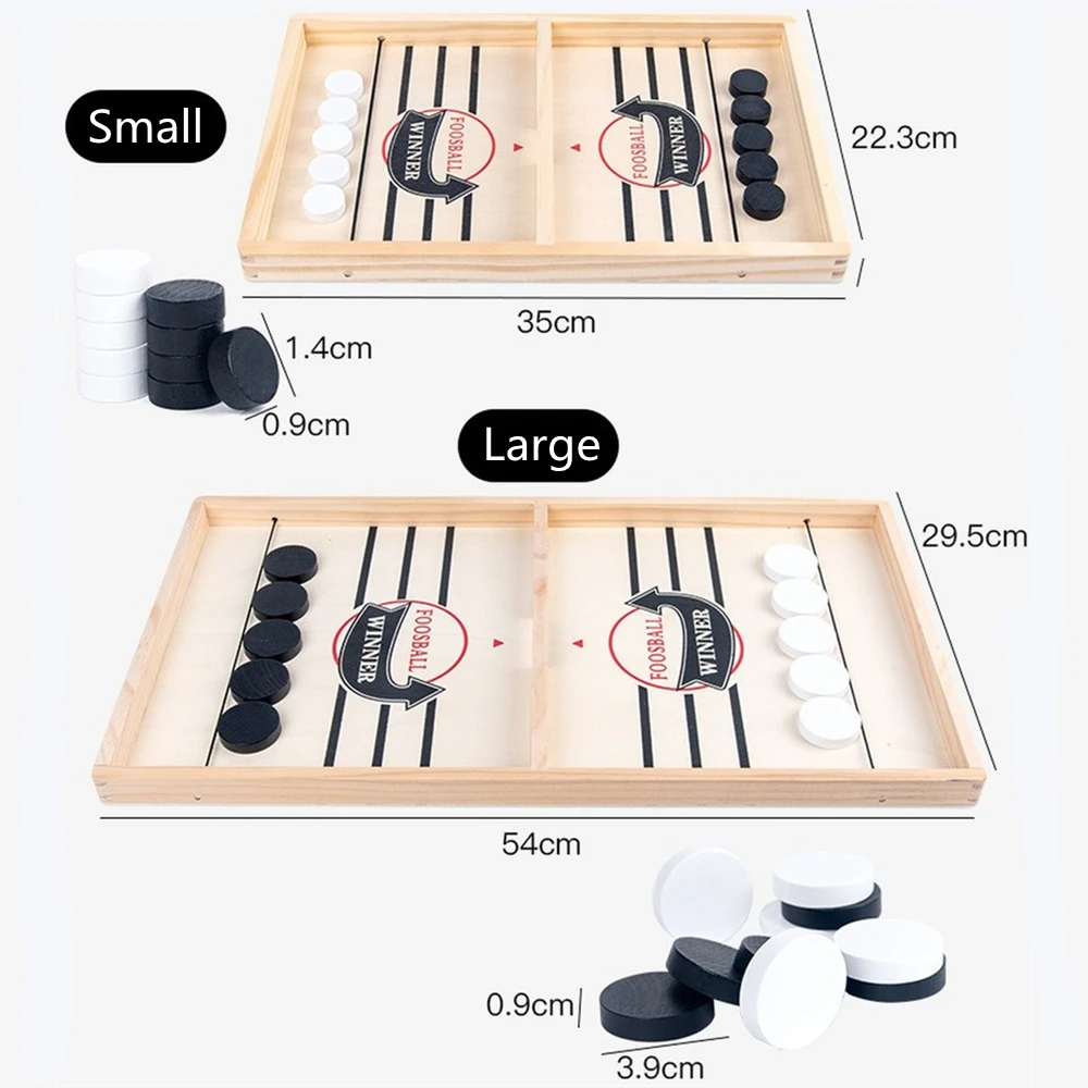 Jogo rápido Sling Puck para adultos e crianças, mesa de madeira, vencedor do hóquei, brinquedos interativos de xadrez, mesa de batalha