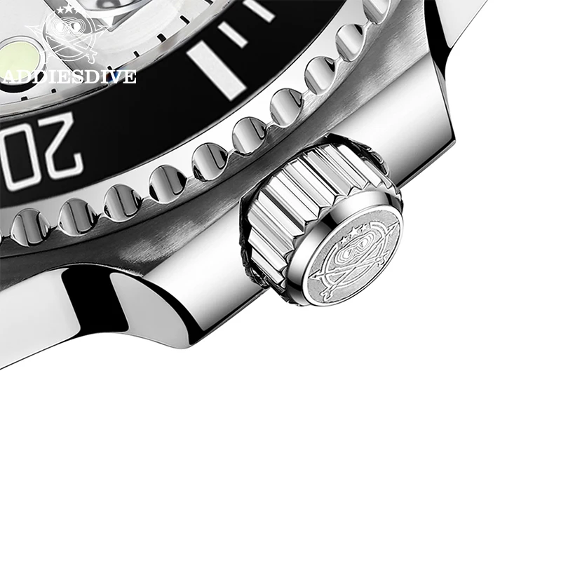 ADDIESDIVE-reloj de cuarzo para hombre, cronógrafo con bisel de cerámica de 41mm, acero inoxidable, calendario luminoso, 20bar, resistente al agua,