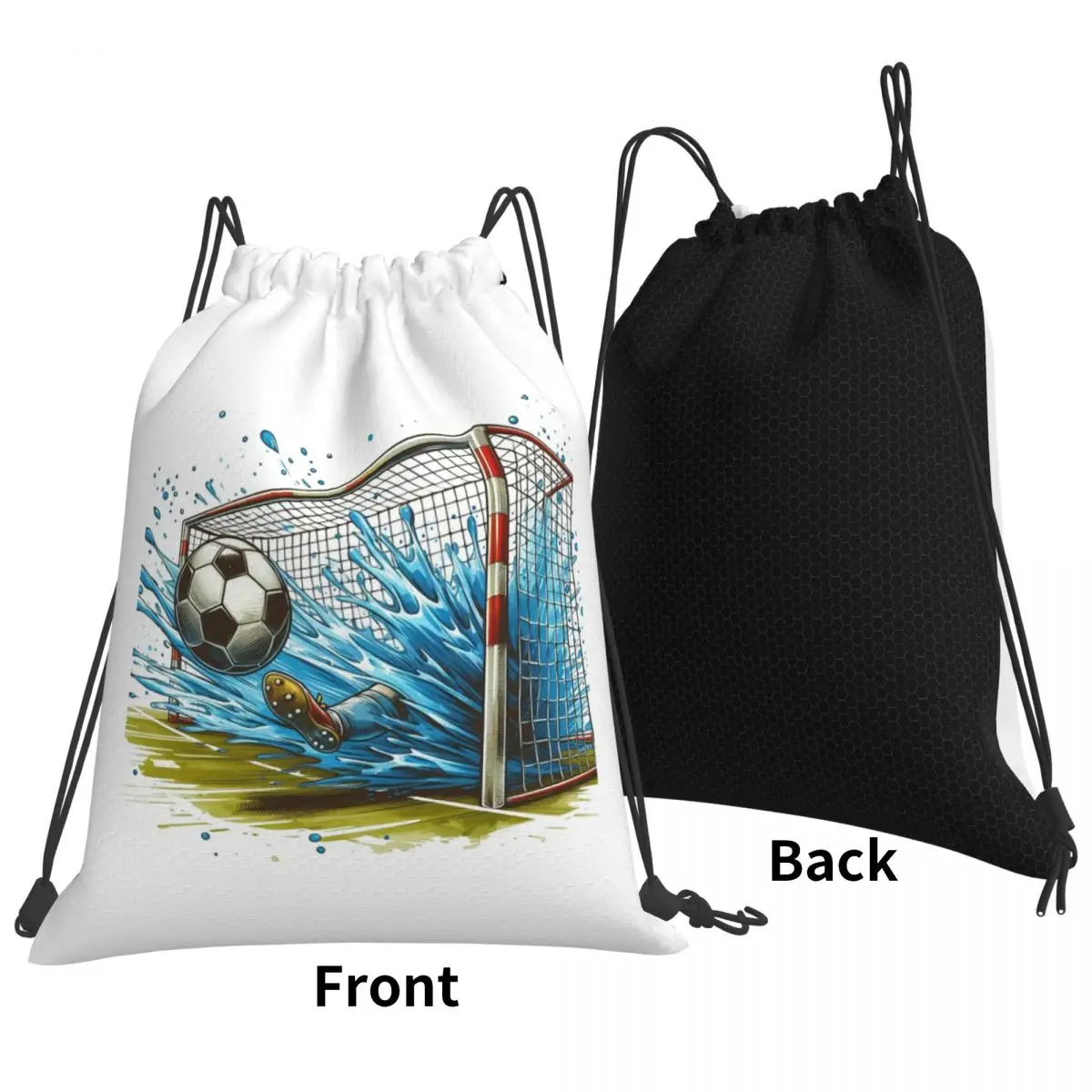 Goal During A Soccer Match Backpacks Fashion Drawstring Bags Storage Bag Book Bags for Man Woman Students