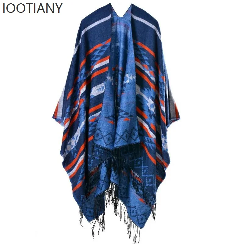 Autumn And Winter Popular New Scarf Women's Cross Plum Blossom Tassels Extended Shawl Imitation Cashmere Thickened Shawl Scarf 5
