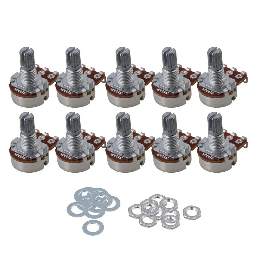 A500k Korte As 15Mm Lineaire Pot Gitaar Tone Potentiometer Voor Elektrische Gitaar Set Van 10