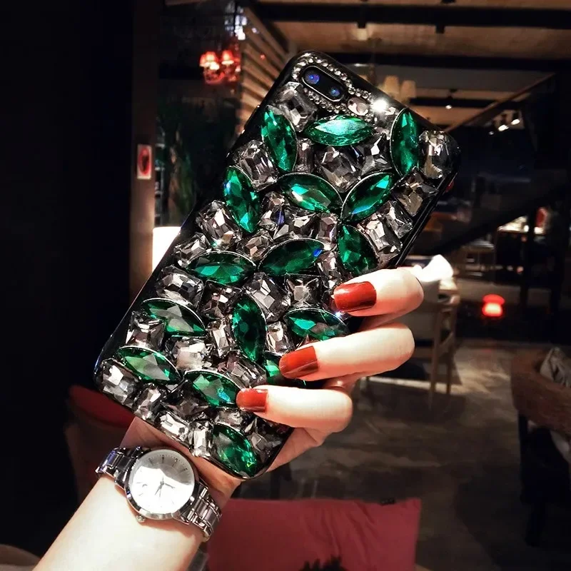 Luxury Crystal Rhinestone Phone Case, Diamond Stones, Glitter Bling, Cover for iPhone 12, 13, 16, 14, 15 Pro Max