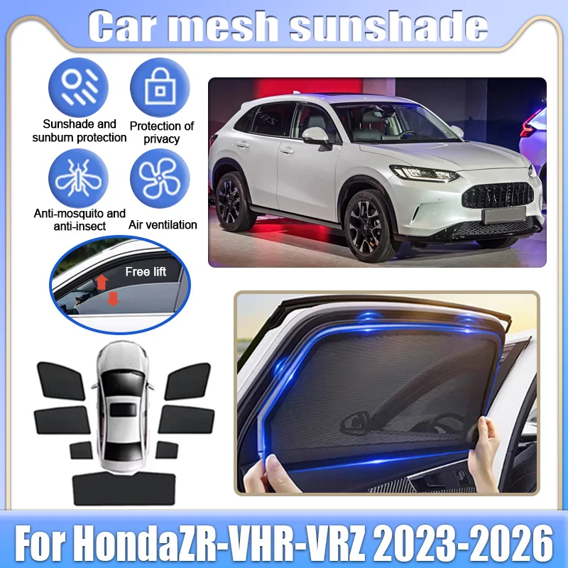 

For Honda ZR-V HR-V RZ 2023 2024 2025 2026 Car Mesh Shades Window Sunshades Sunscreen Privacy Curtains Mosquitos Auto Accessorie
