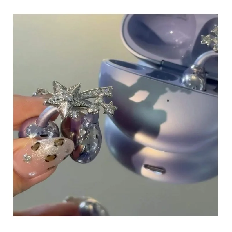 

[Various Styles To See] Romantic Bright Meteor Diamond Buckle Earphone Clip Exquisite Fashion Design Earphone Clip Decorative Gi