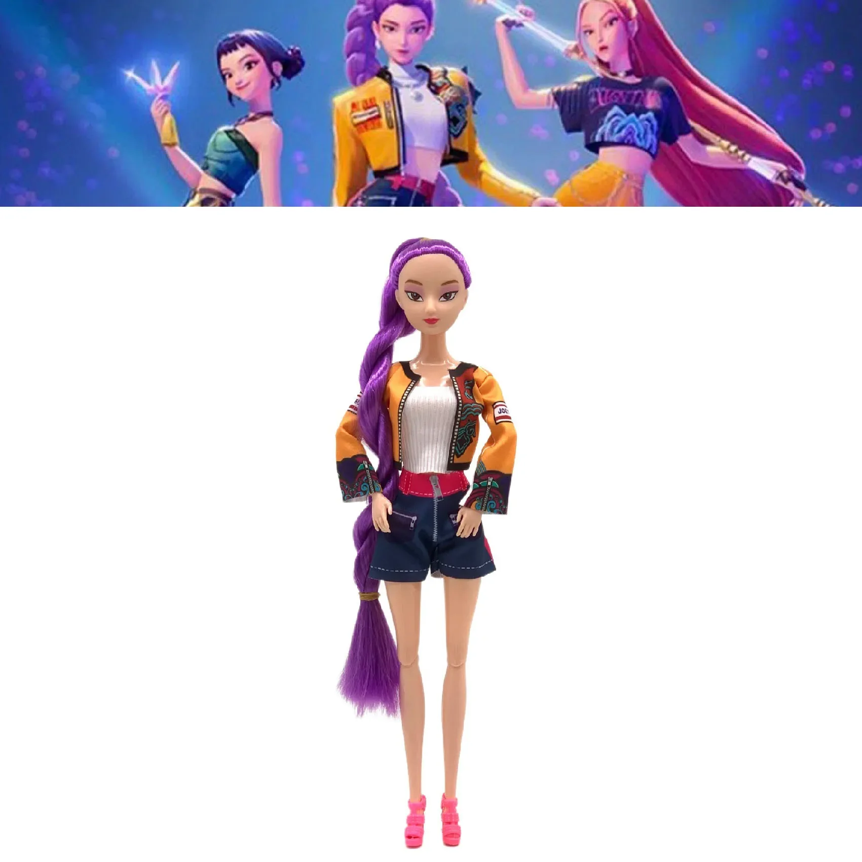 @_% Kpop Demon Hunters Action Figure K-POP Demon Slayer Vinyl Doll Rumi Zoey Mira Character vinyl figurine Fan Club Gifts_@