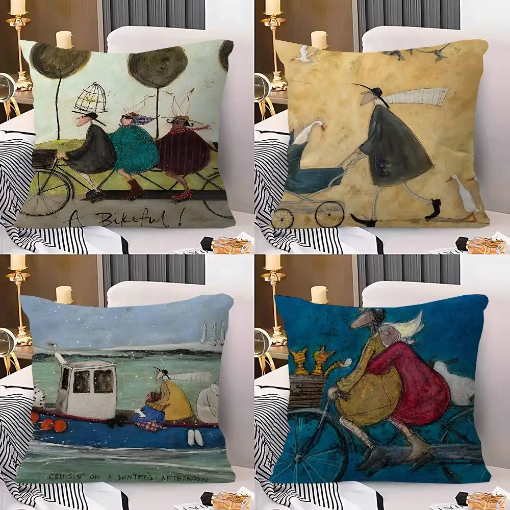 Sam Toft Art Abstract Landscape Decorative Room Aesthetics Pillow Case Home Decor Bedroom Sofa Bed Couch Pillow Cover 45x45