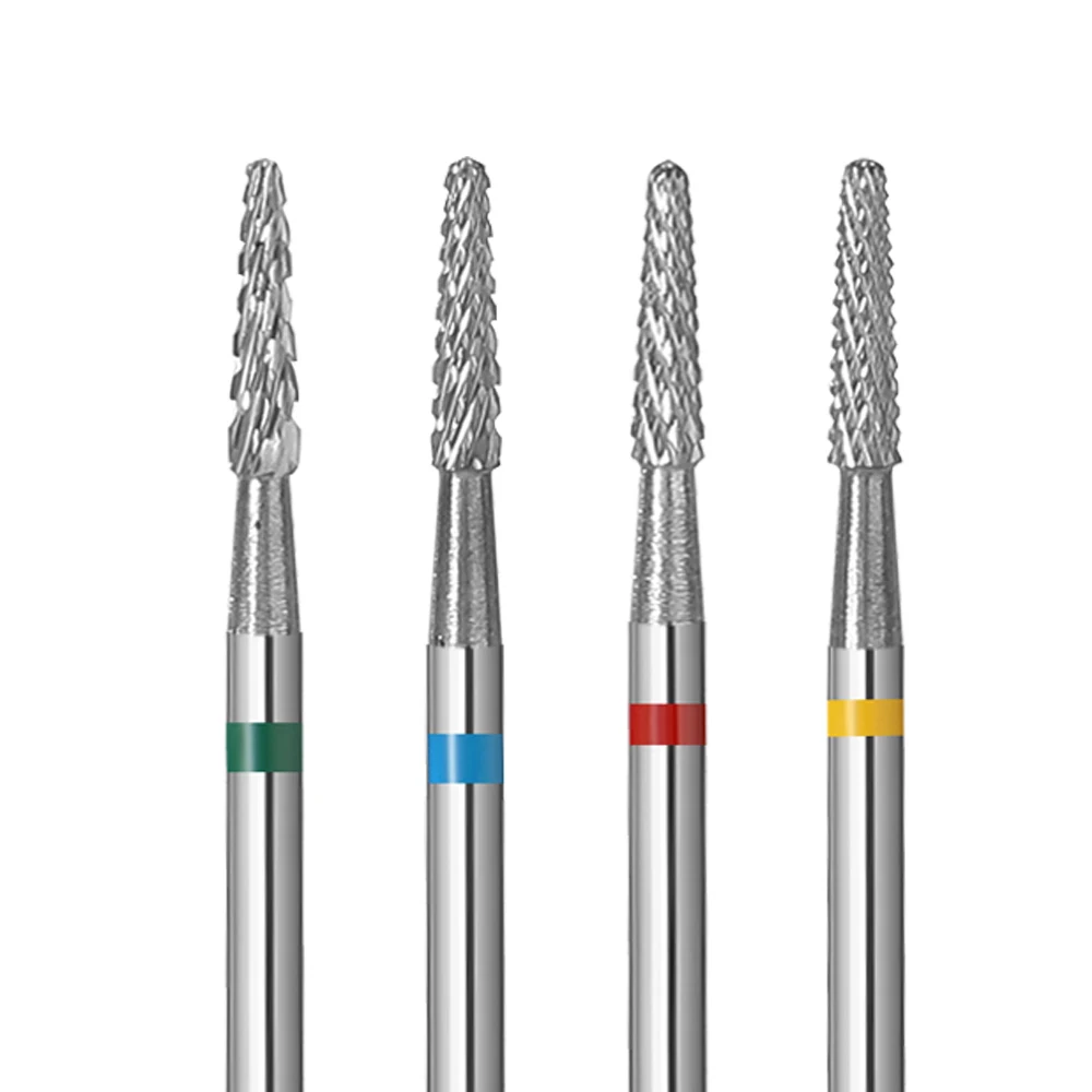 4 Grana Punta da trapano per unghie in metallo duro Fresa elettrica per manicure Ruota bava Rimuovi strumenti per smalto gel Accessori per lime per unghie