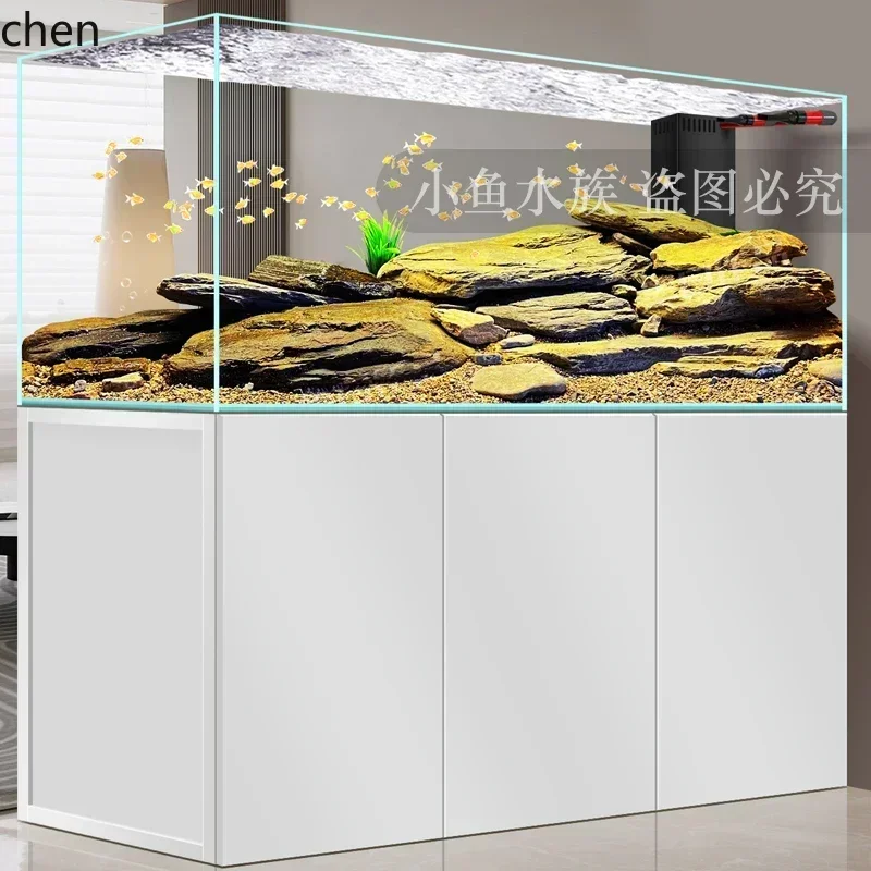 DSA  Tank Fish Tank Ultra-clear Glass Bottom Filter No Water Change Needed Living Room Home Ecological Landscaping