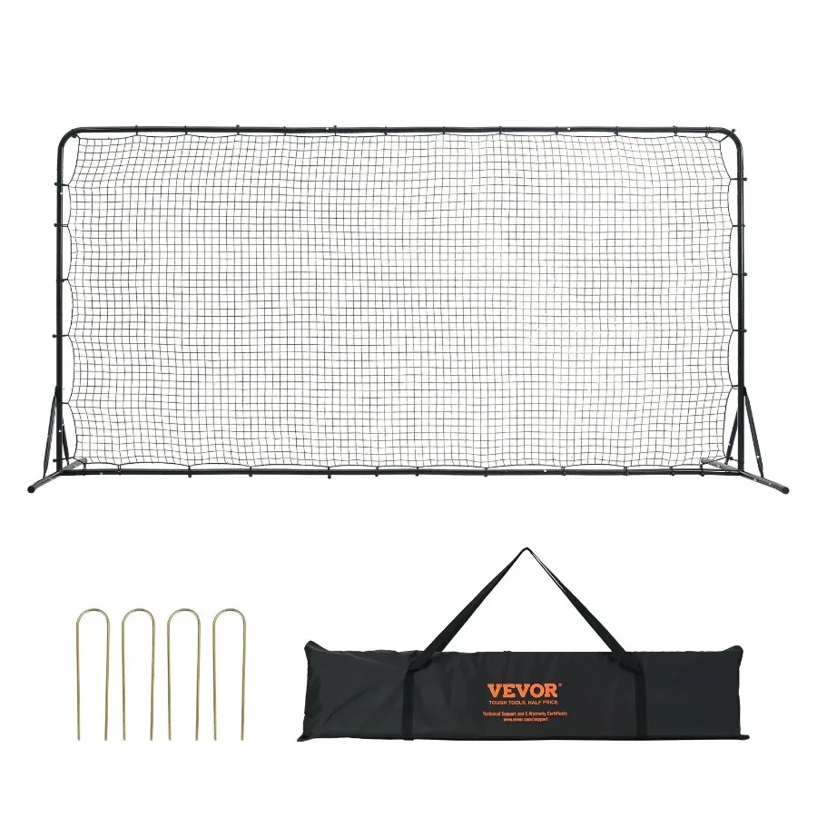 

Soccer Rebounder Net 12x6FT Iron Soccer Training Equipment Sports Football Training Gift with Portable Bag Volleyball Rebounde