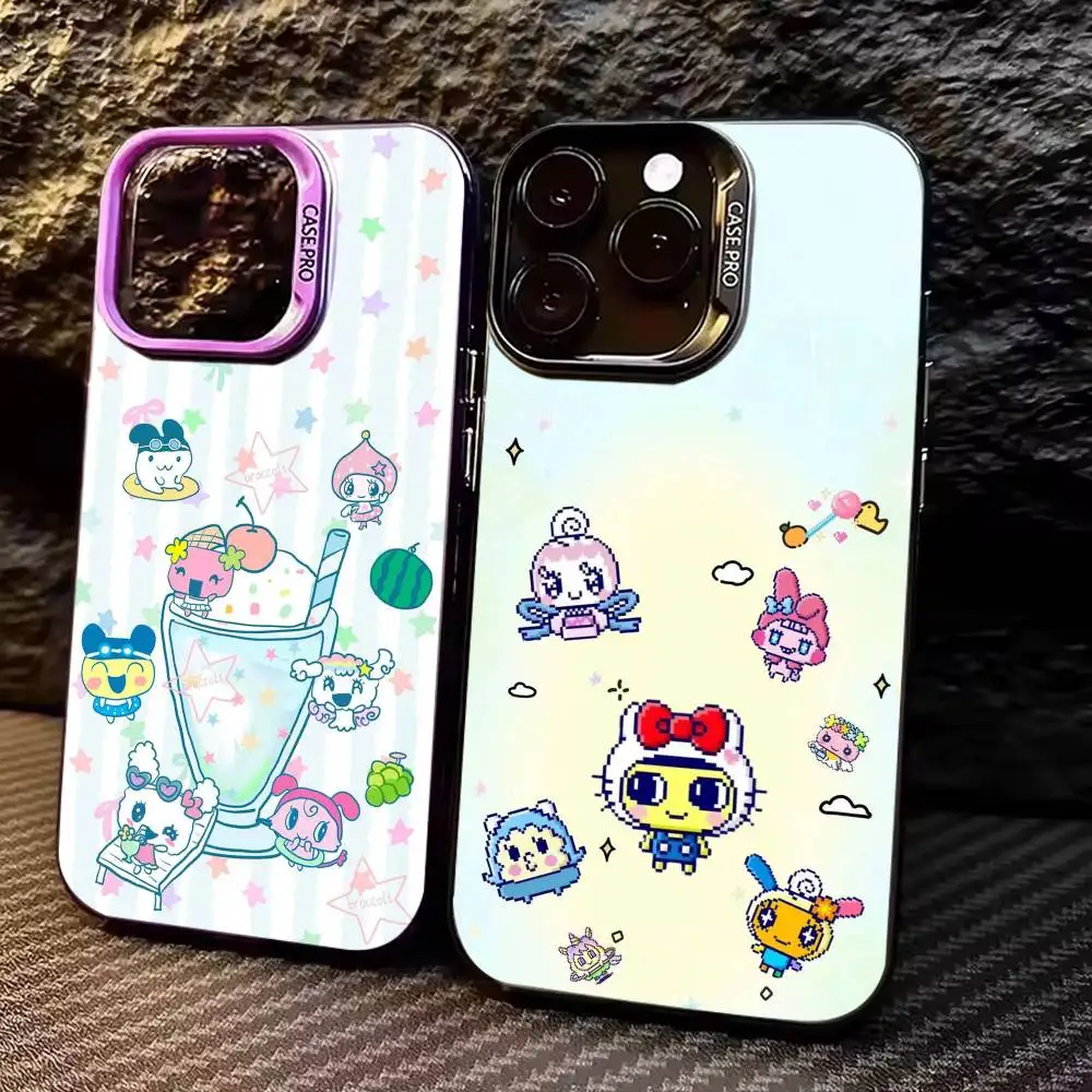 

T-Tamagot-chi Game K-Kuchi-patchi Phone Case For iPhone 17, 16,15,14,13,12,11 Plus,Pro Max, Colorful Silver Funda Cover