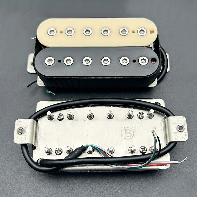 Vintage Alnico 5 Humbucker Pickup Double Coil Electric Guitar Bridge Pickup Black Guitar Parts Warm Sound Ivory/Black