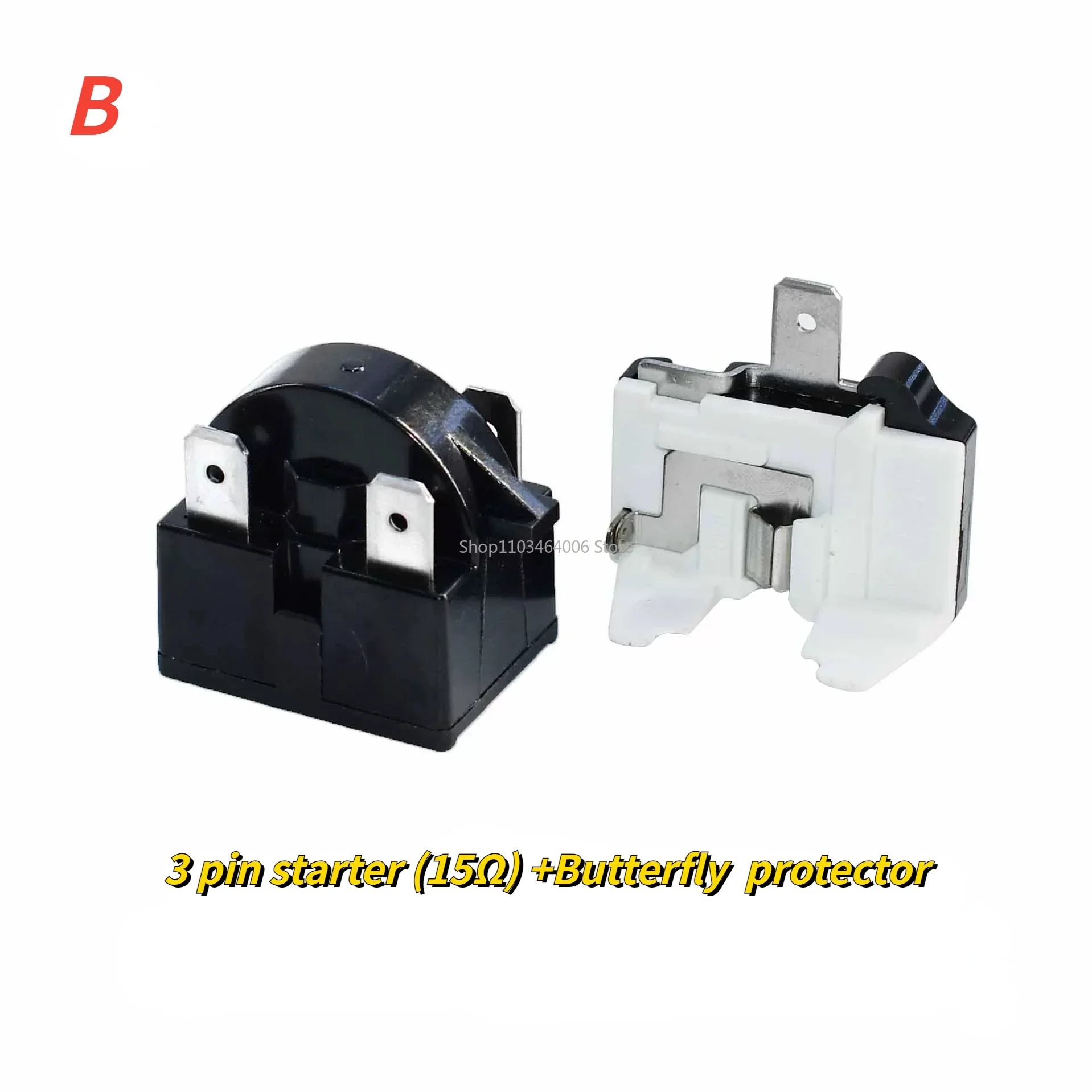 Refrigerator compressor 3-pin starter with overheat protector QP2-15