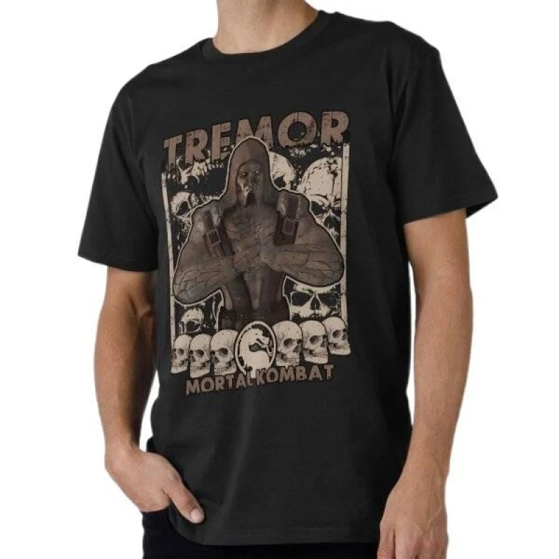 

Vintage 90's Mortal Kombat tremor Gift tee for gamer 100% cotton printed mens Short Sleeve Graphic T-Shirt All size tops S-6XL