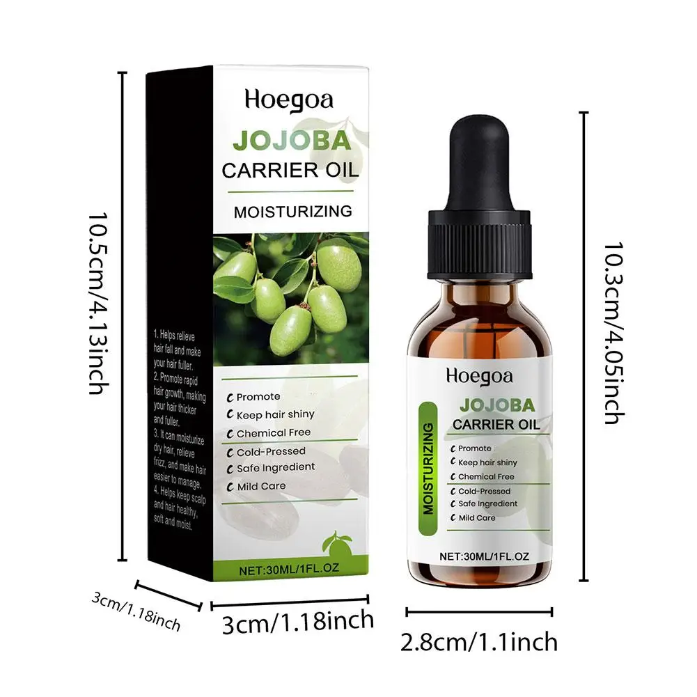 Aceite de Jojoba hidratante para el cabello, aceite Premium para la piel y el cabello, antienvejecimiento, 30ml