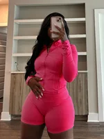 Sporty Shorts Outfit Set Sexy Women Skinny Two Pieces Club Matching Set