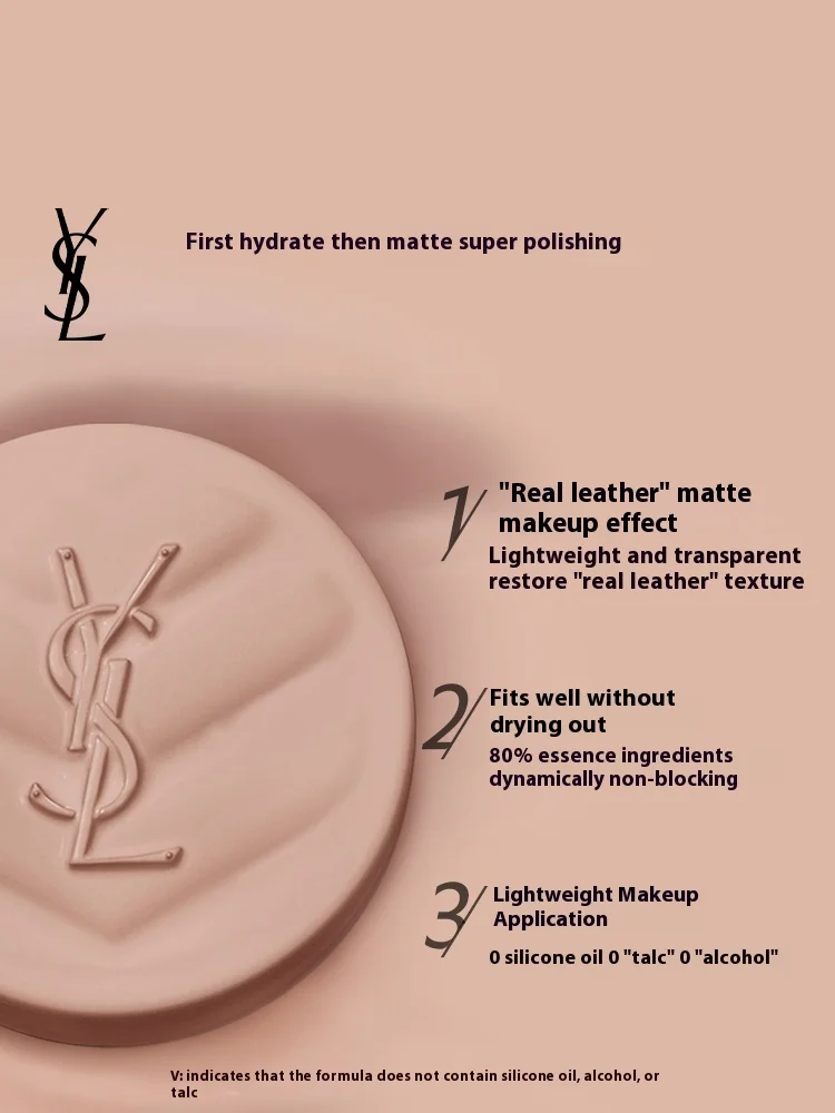 YSL Nouveau coussin en cuir – Haute couverture, transfert – Résistant, cadeau de maquillage d'anniversaire parfait pour elle