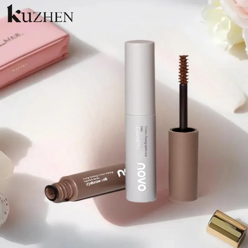 Creme de sobrancelha tingido líquido, de longa duração, à prova d'água, natural, marrom escuro, intensificador de sobrancelha, 4 cores, rímel cosmético