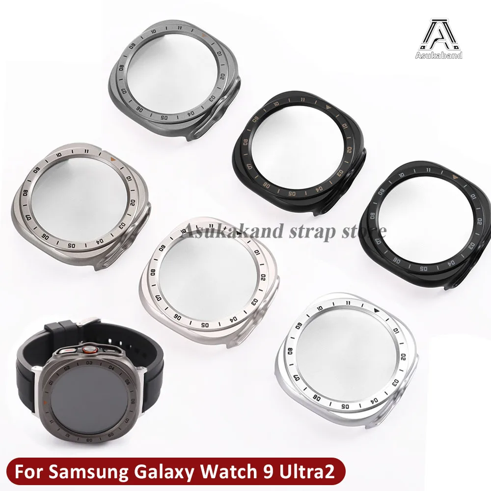 For Samsung Galaxy Watch 9 Ultra 2 Tempered Glass Screen Protector PC Case+Glass Hollow Hard PC Case Galaxy Watch Ultra Cover