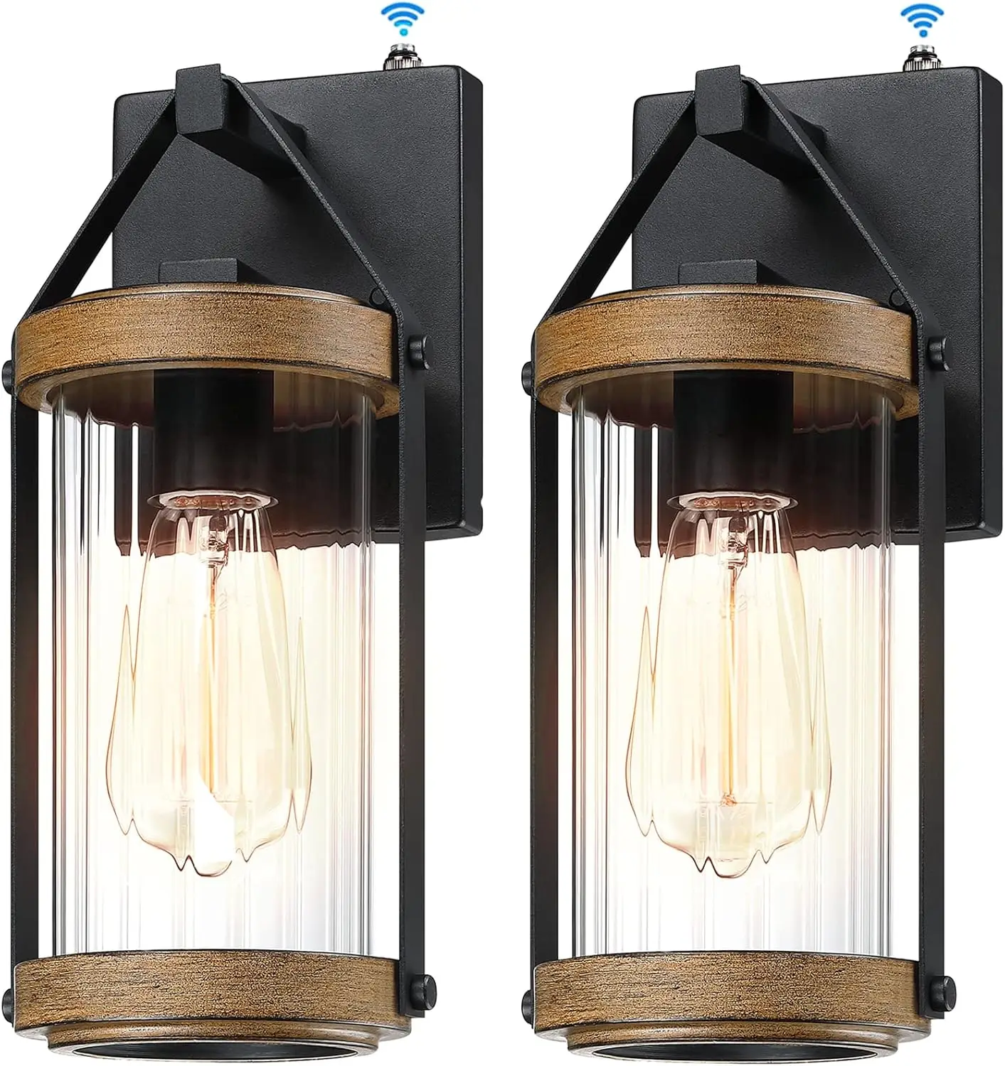 

2 Pack Dusk to Dawn Outdoor Wall Light Fixtures with Photocell Sensor, Waterproof Exterior Lantern Sconce for House Patio Garage